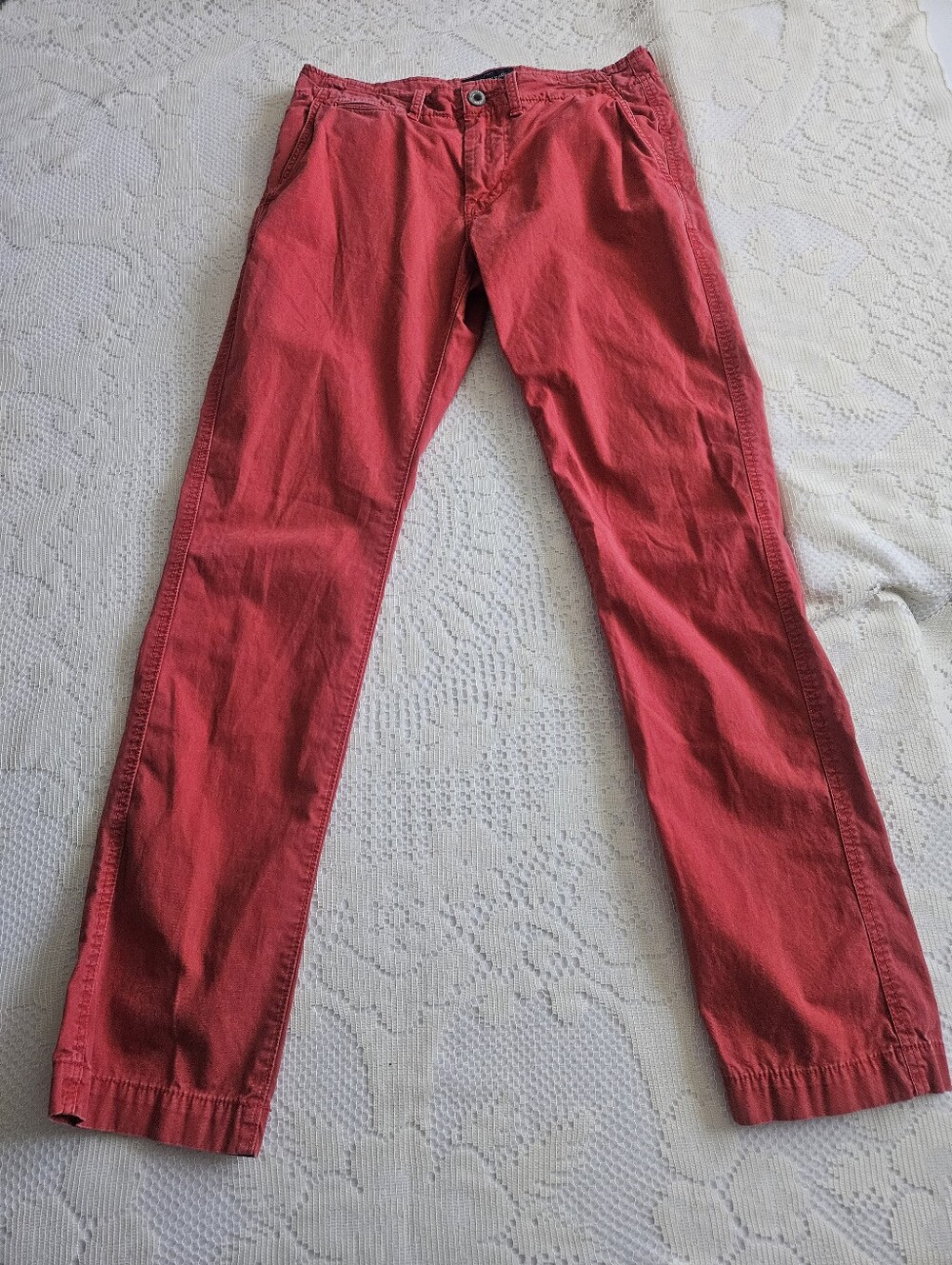 American Eagle Red Chino Pants Slim Fit Preppy Retro Y2K 32 x 34